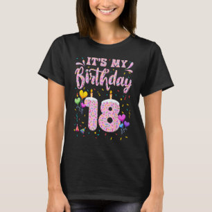 T-shirt C'est mon 18e anniversaire fille Doughnut Joyeux 1