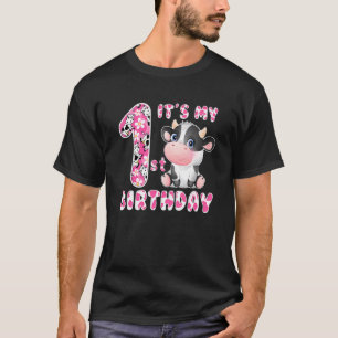 T-shirt C'est mon 1er anniversaire Enfants de 1 an Vache m