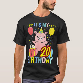 T-shirt C'Est Mon 20E Anniversaire Cochon Pour Porc Lover 