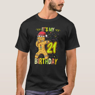 T-shirt C'est mon 21e anniversaire Dabbing Gingerbread