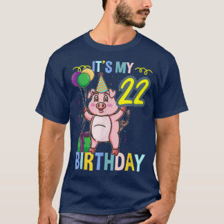 T-shirt C'est mon 22e anniversaire mignon porc