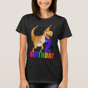 T-shirt C'est mon 2e anniversaire Joyeux 2 ans Dinosaur Bo
