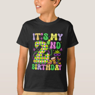 T-shirt C'est mon 2e anniversaire Mardi Gras Party Enfants