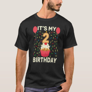 T-shirt C'est mon 2e anniversaire Sweet Cupcake 2 year old