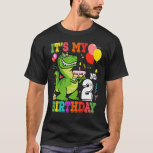 T-shirt C'est mon 2ème anniversaire Boy Rex Dinosaur Anniv