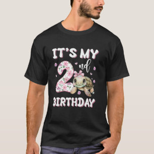 T-shirt C'est mon 2ème anniversaire Mignon Turtle Poisson