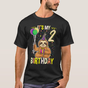 T-shirt C'est mon 2ème anniversaire Sloth Animal
