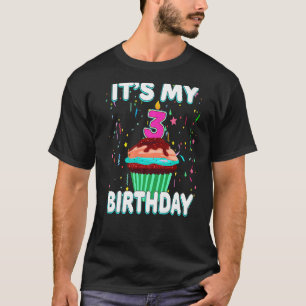 T-shirt C'est mon 3e anniversaire Sweet Cupcake trois ans