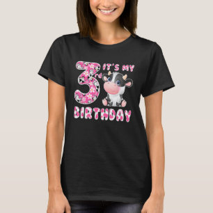 T-shirt C'est mon 3ème anniversaire Enfants 3 ans Vache mi