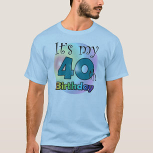 T-shirt C'est mon 40e anniversaire (bleu)