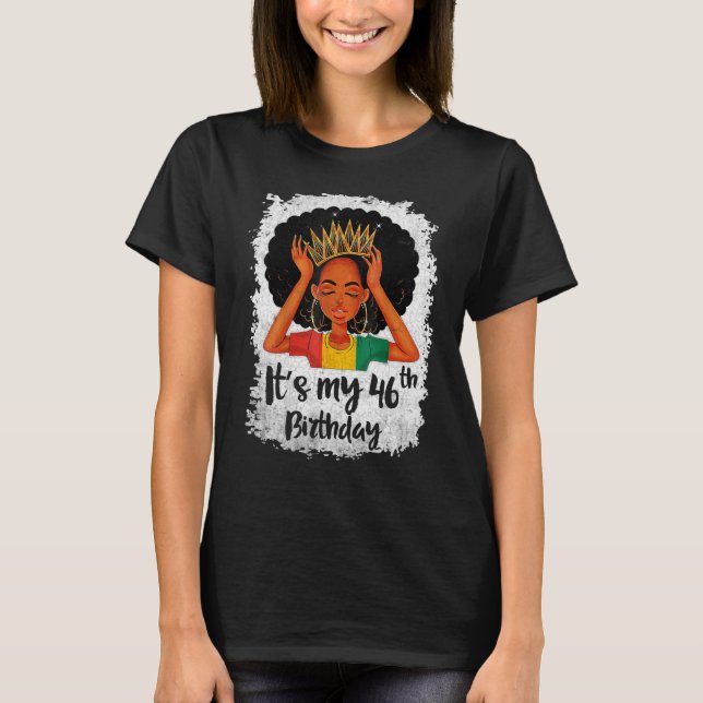 T-shirt C'est mon 46e anniversaire 46 ans Black Melanin W (Devant)