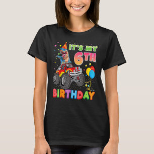 T-shirt C'Est Mon 6E Anniversaire 6 Ans Dinosaure Monster 
