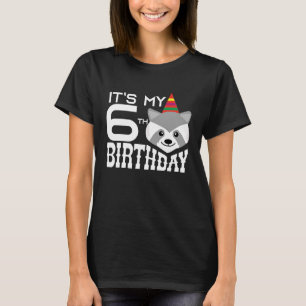 T-shirt C'est mon 6e anniversaire 6 ans Raccoon enfant B d