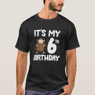 T-shirt C'est mon 6e anniversaire mignon Singe Ape 6e anni