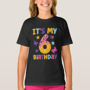 T-shirt C'est mon 6ème anniversaire Bonbon Sucré Fille de 