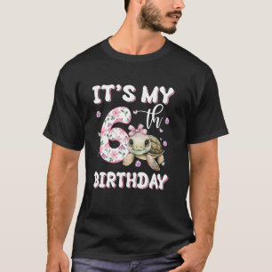 T-shirt C'est mon 6ème anniversaire Mignon Turtle Poisson