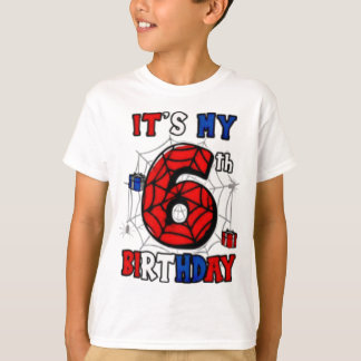 T-shirt C'est mon 6ème anniversaire Super-héros araignée