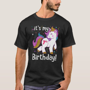 T-shirt C'est mon 7ème anniversaire Princesse Licorne 7 an