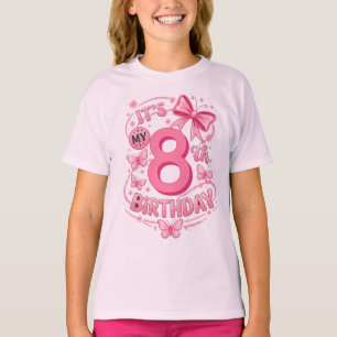 T-shirt C'est mon 8ème anniversaire Fête Princesse Fille a