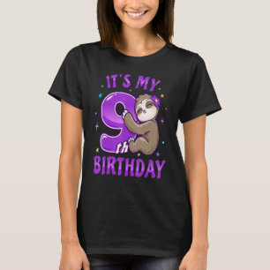 T-shirt C'Est Mon 9E Anniversaire Purple Sloth Girl Neuf A