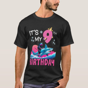 T-shirt C'est mon 9ème anniversaire Ninja Cat à cheval sur