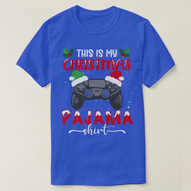 T-shirt C'Est Mon Amoureux Des Jeux Vidéo De Pyjama De Noë (Design devant)