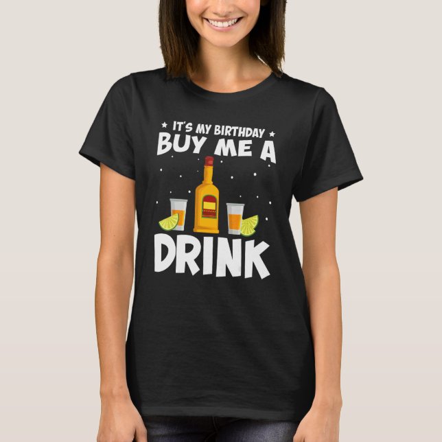T-shirt C'est mon anniversaire Achetez-moi un verre de vin (Devant)