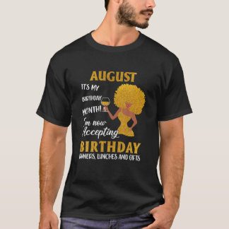 T-shirt C'Est Mon Anniversaire Femmes Noires Août Leo Virg
