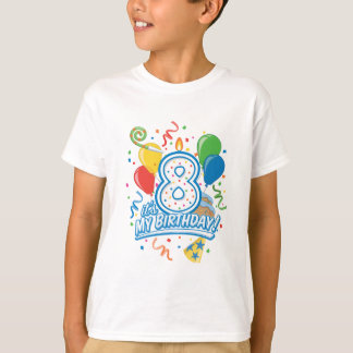 T-shirt C'est mon anniversaire ! Huit années la pièce en t