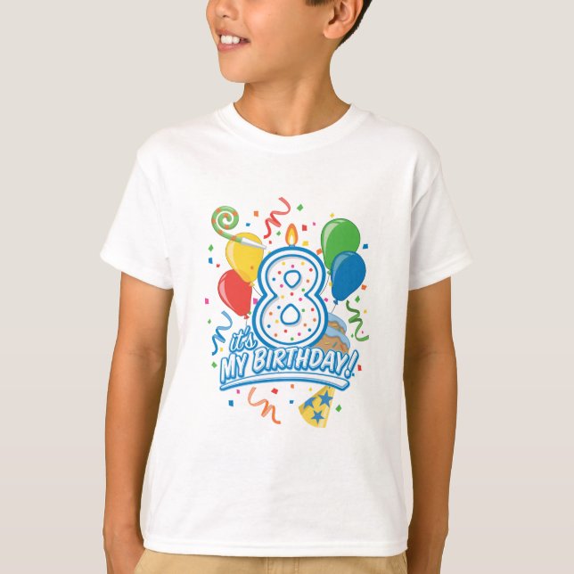 T-shirt C'est mon anniversaire ! Huit années la pièce en t (Devant)