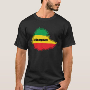 T-shirt C'est mon barrage sur la carte et le drapeau éthio