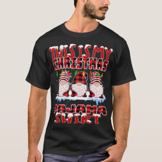 T-shirt C'Est Mon Buffalo De Noël Plaid Gnomes Drôle Xm