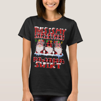 T-shirt C'Est Mon Buffalo De Noël Plaid Gnomes Drôle Xm