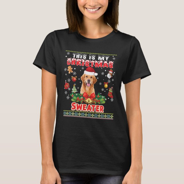 T-shirt C'Est Mon Chandail De Noël Golden Retriever Chien (Devant)