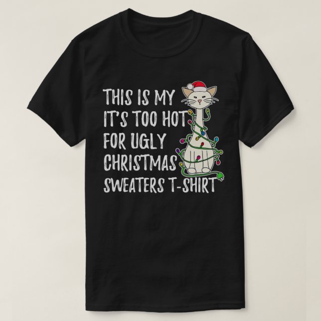 T-shirt C'est mon chandail trop chaud pour un vilain pull  (Design devant)
