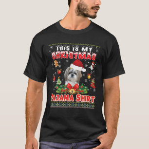 T-shirt C'Est Mon Chemise De Noël Shih Tzu Chien Ugl