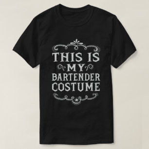 T-shirt C'Est Mon Costume De Barman Drôle Halloween Lazy