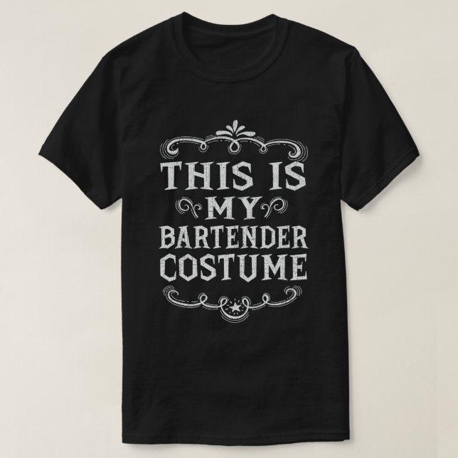 T-shirt C'Est Mon Costume De Barman Drôle Halloween Lazy (Design devant)