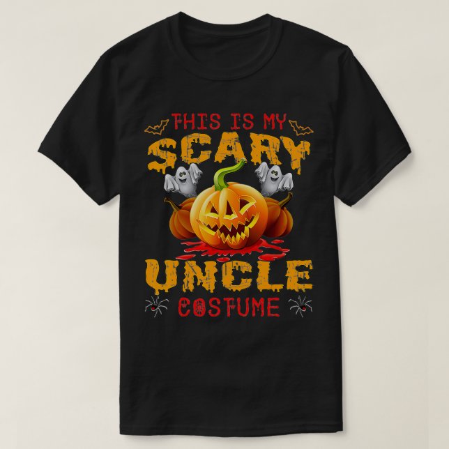 T-shirt C'Est Mon Costume D'Oncle Effrayant Citrouille Fun (Design devant)