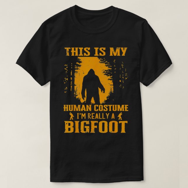 T-shirt C'Est Mon Costume Humain Bigfoot Sasquatch Drôle H (Design devant)