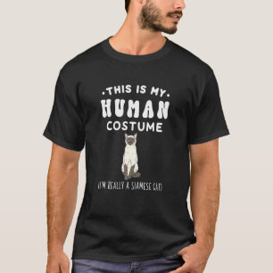 T-shirt C'Est Mon Costume Humain Je Suis Vraiment Un Chat
