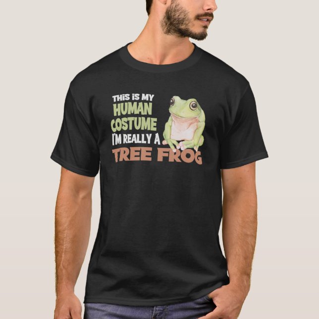 T-shirt C'Est Mon Costume Humain Je Suis Vraiment Un Hal D (Devant)