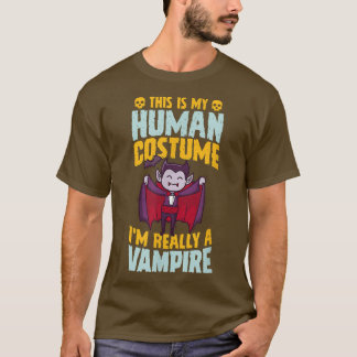 T-shirt C'Est Mon Costume Humain Je Suis Vraiment Un Hallo