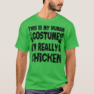 T-shirt C'est mon costume humain Je suis vraiment un Hallo