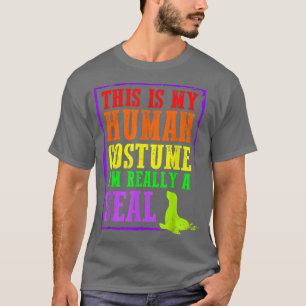 T-shirt C'est mon costume humain Je suis vraiment un Hallo