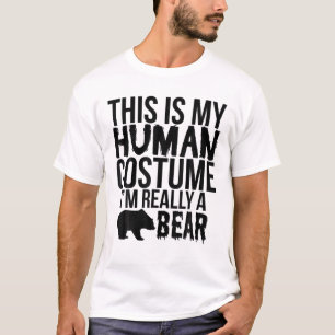 T-shirt C'est mon costume humain Je suis vraiment un ours 