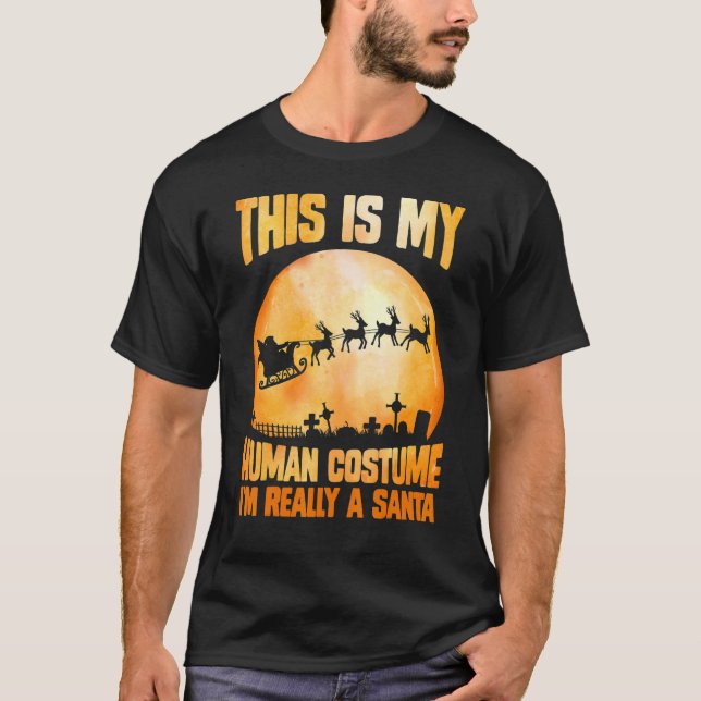 T-shirt C'est mon costume humain Je suis vraiment un père  (Devant)