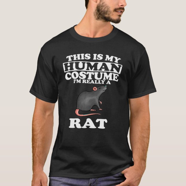 T-shirt C'est mon costume humain Je suis vraiment un Rat d (Devant)