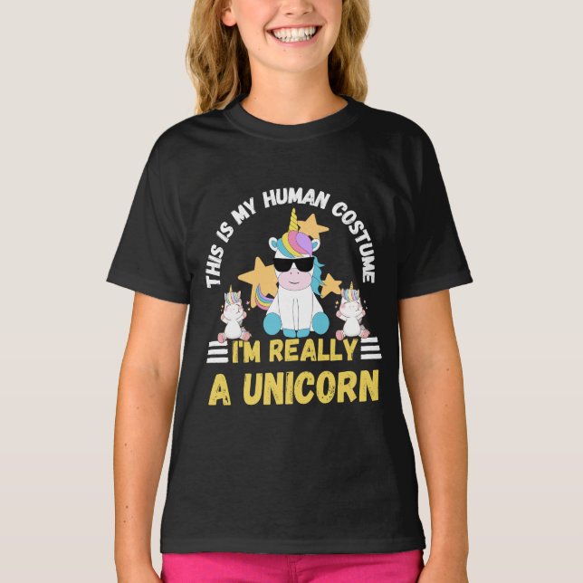 T-shirt C'est mon costume humain Je suis vraiment une lico (Devant)