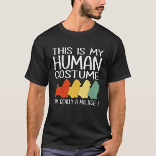 T-shirt C'Est Mon Costume Humain Maltais Amant Pet